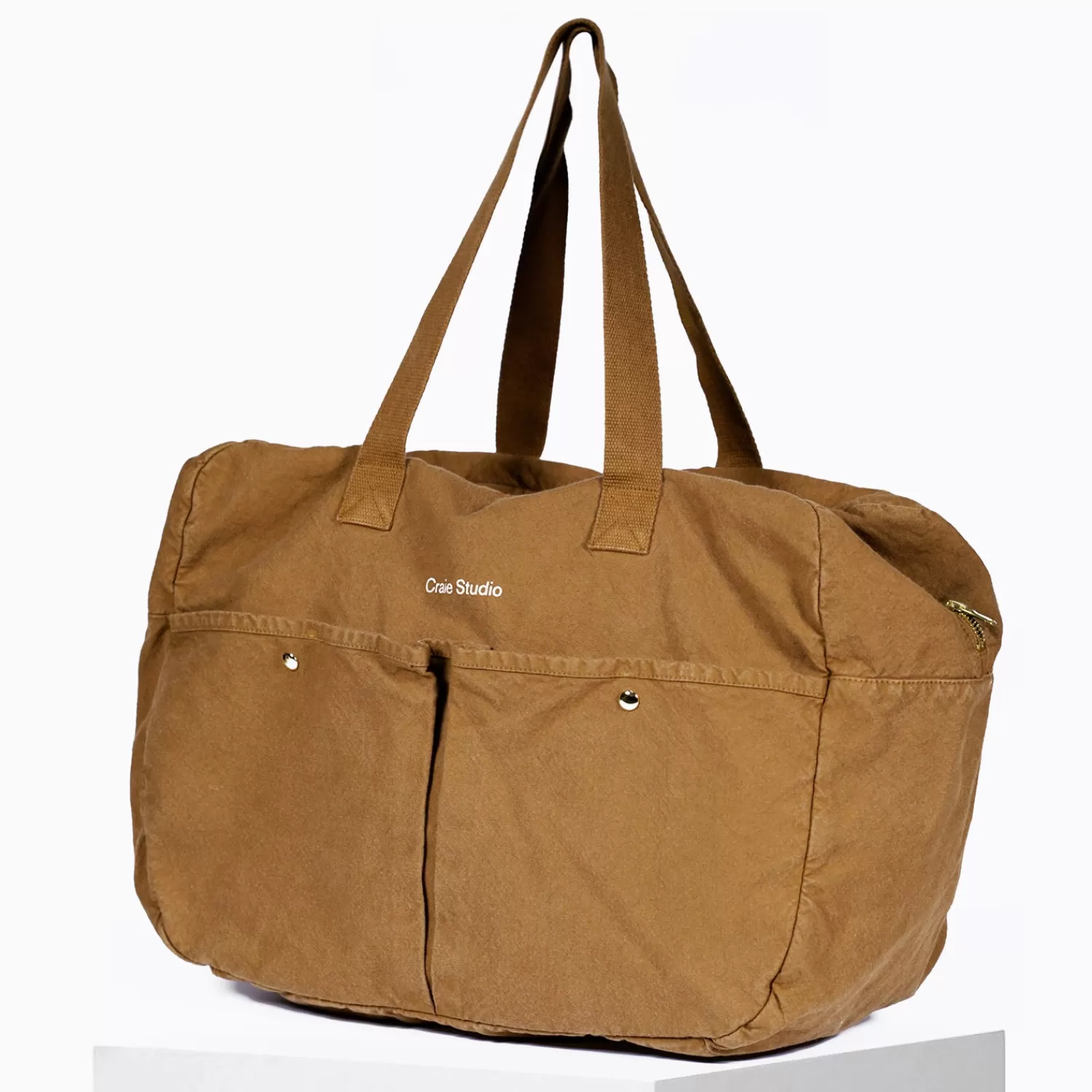 Week-End Élégant par Craie Studio : Sac Coton Souple en Teintes Noisette & Camel - Promotion Exclusive