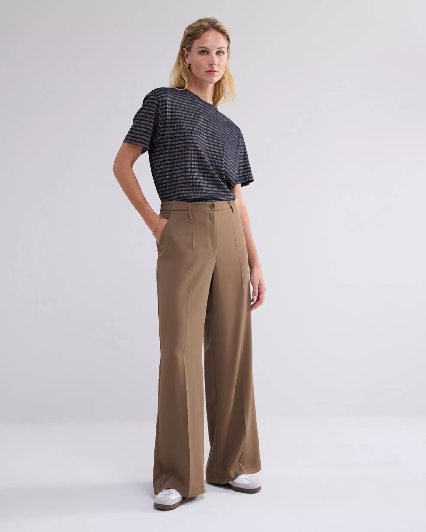 Pantalons & Combinaisons | Summum - Pantalon Large Confortable Vert Émeraude, Tendance Printemps-Été 2024